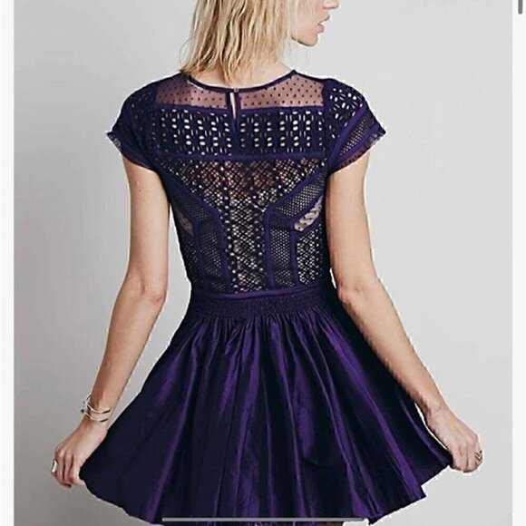 Free People One Purple Lola Dress Victorian - Picture 10 of 11